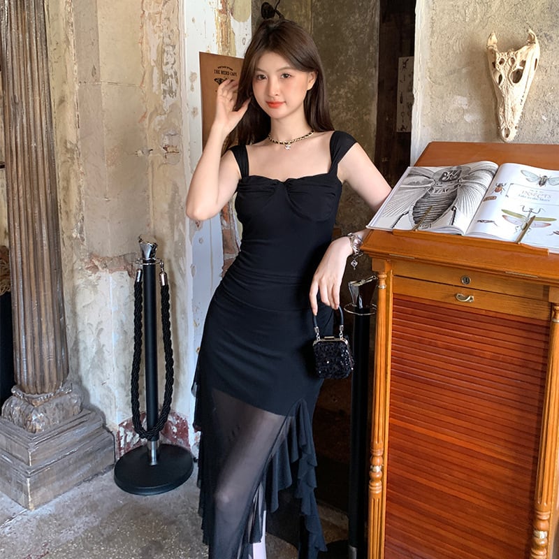 【dress】チュールドッキングワンピース　M24495