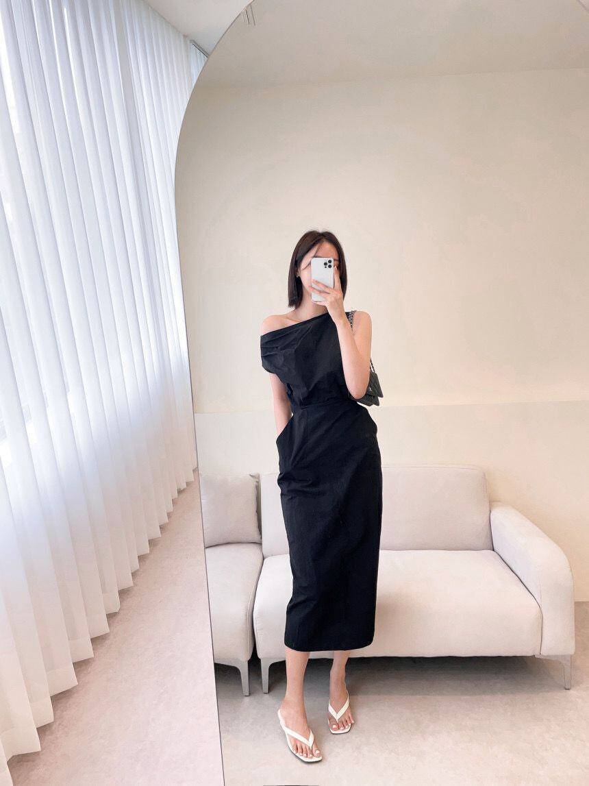 【dress】オフショルダースリットワンピース G20073