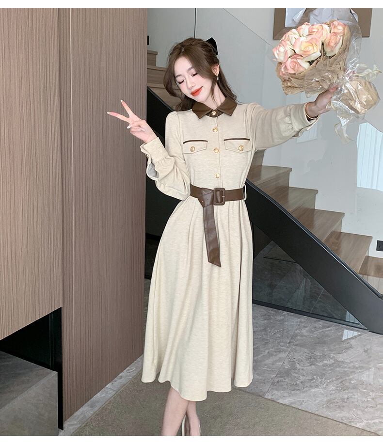 【dress】折り襟デートワンピース　M18659