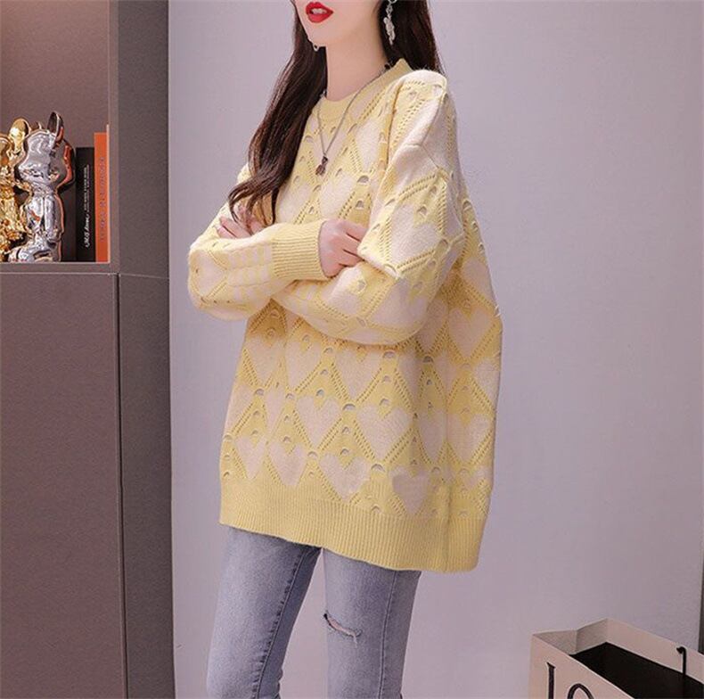 【tops】クルーネックニットセーター　M18698