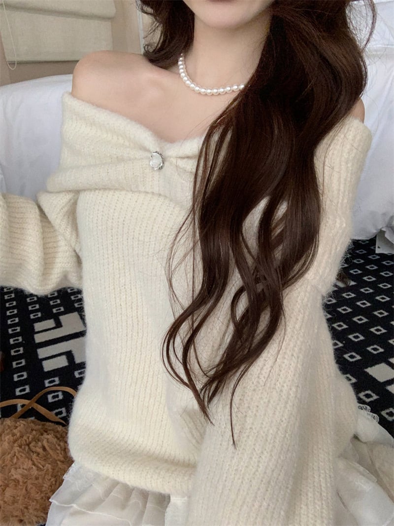 【tops】ボートネックニットセーター　M27363