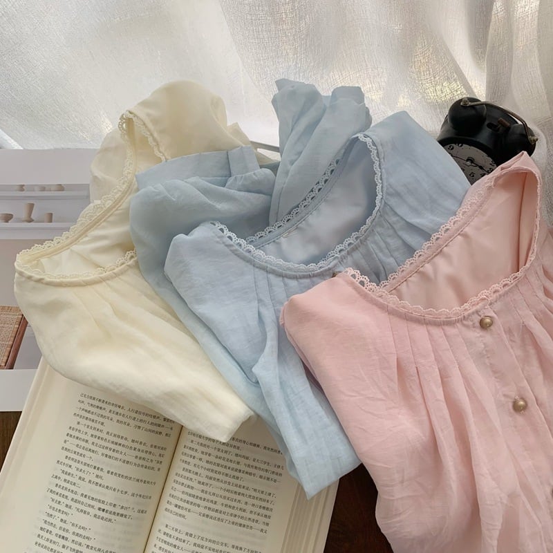 【tops】クルーネックシャツトップス　M29462