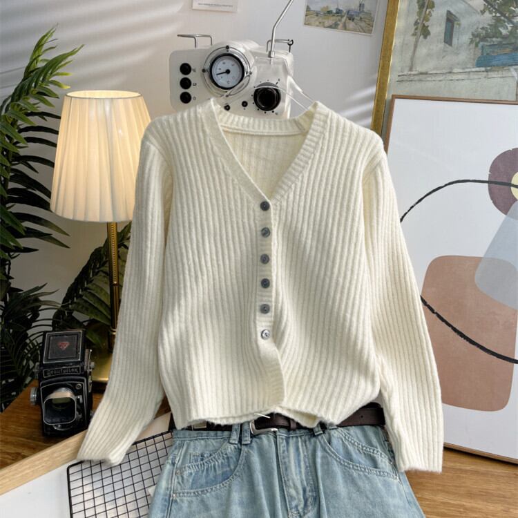 【outer】Vネックニットカーデ　M28959