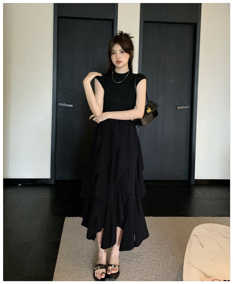 【dress】不規則 イレギュラードッキングワンピース　M23909