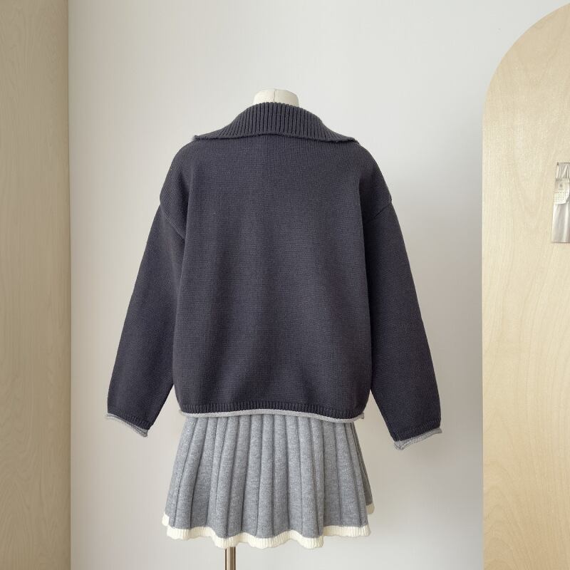 【set】ニットセーター×プリーツスカートセット　M27791