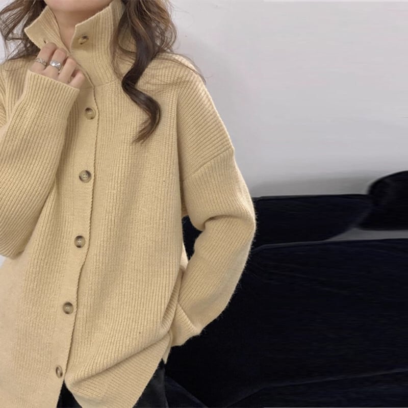 【outer】ボタンデザインニットカーデ　M25882