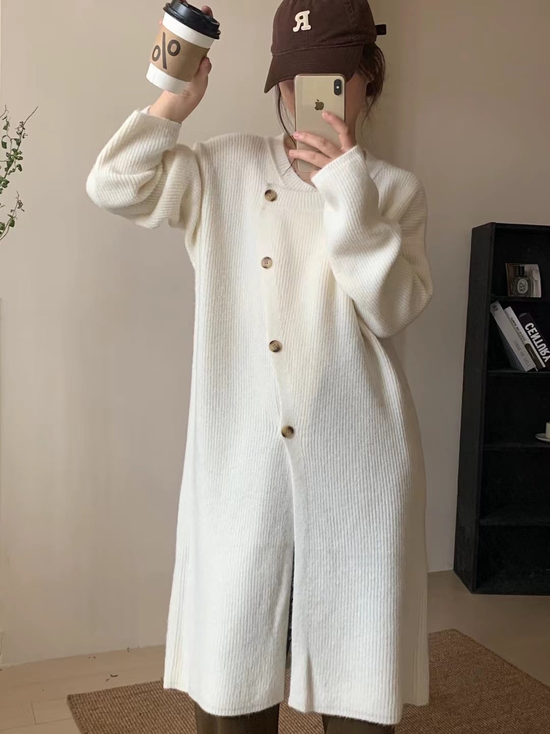 【outer】ロング丈ニットカーデ　M18818