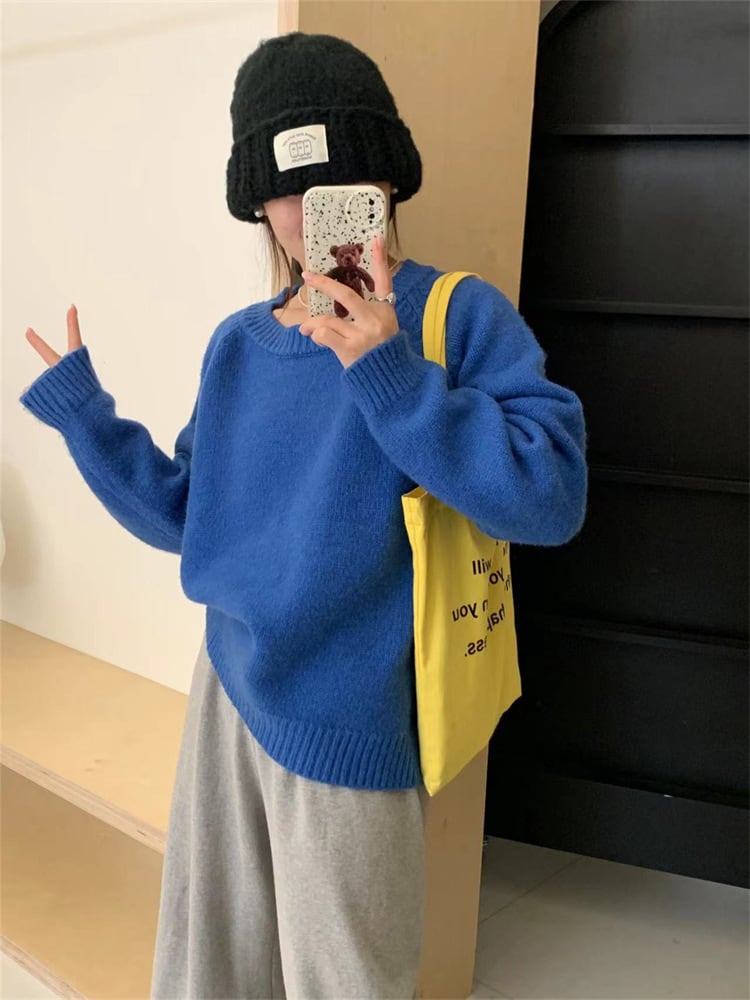 【tops】無地ニットセーター　M27252