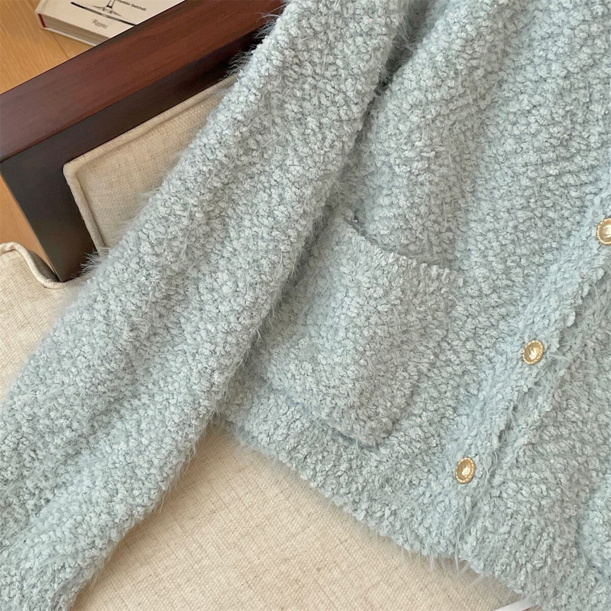 【outer】クルーネックニットカーデ　M29206