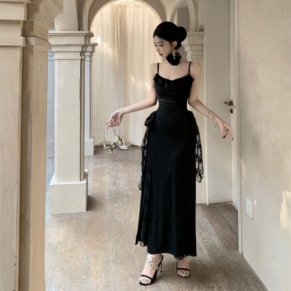 【dress】レース切り替えキャミワンピース　M30005