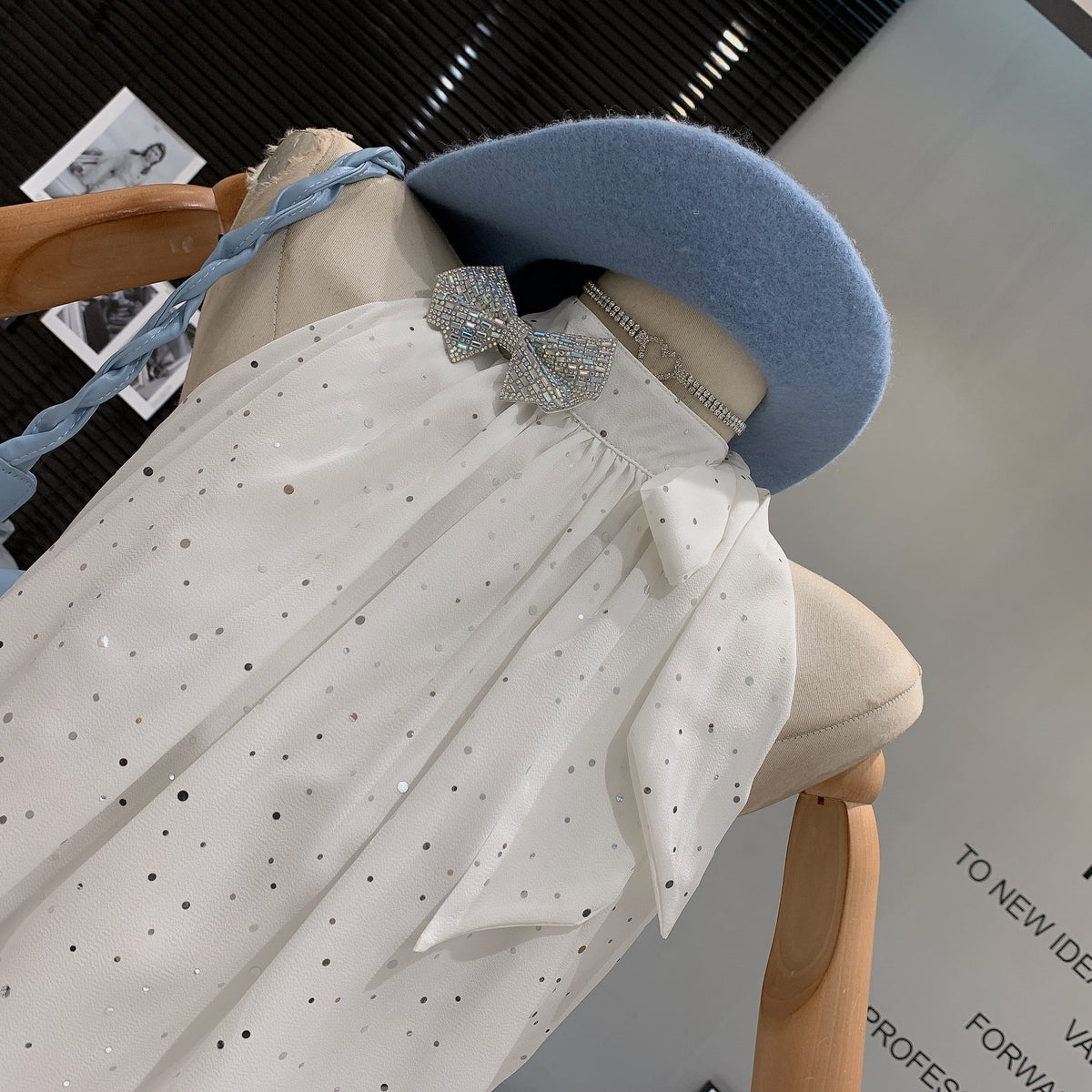 【tops】ノースリーブリボン付きトップス　M24982