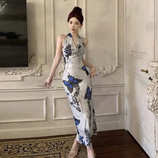 【dress】ホルターネックバックで綺麗ワンピース G21258