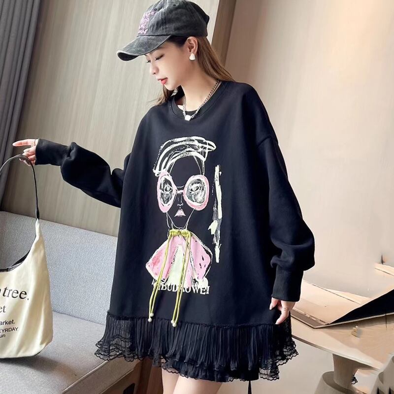 【tops】クルーネックドッキングパーカー　M18446
