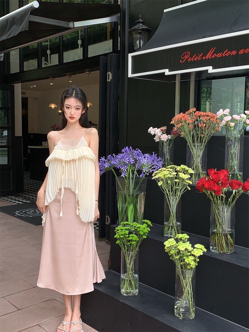 【tops】シフォンギャザーキャミソールG20098