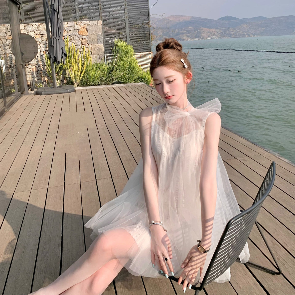 【dress】リボンチュールワンピース　M30759