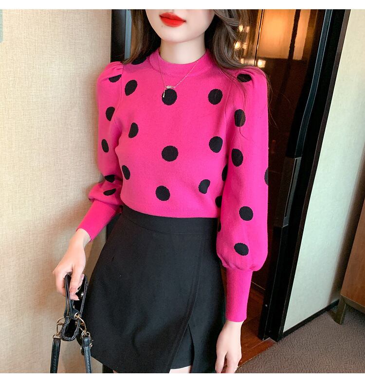 【tops】ドット柄ニットセーターG17322