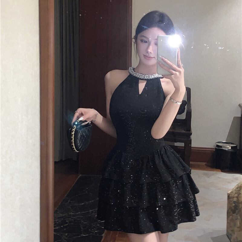 【dress】ビジューノースリーブワンピース　M30049