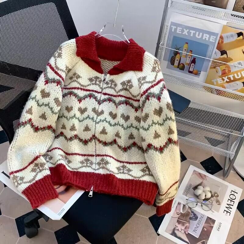 【outer】ジャカードニットカーデ　M27120