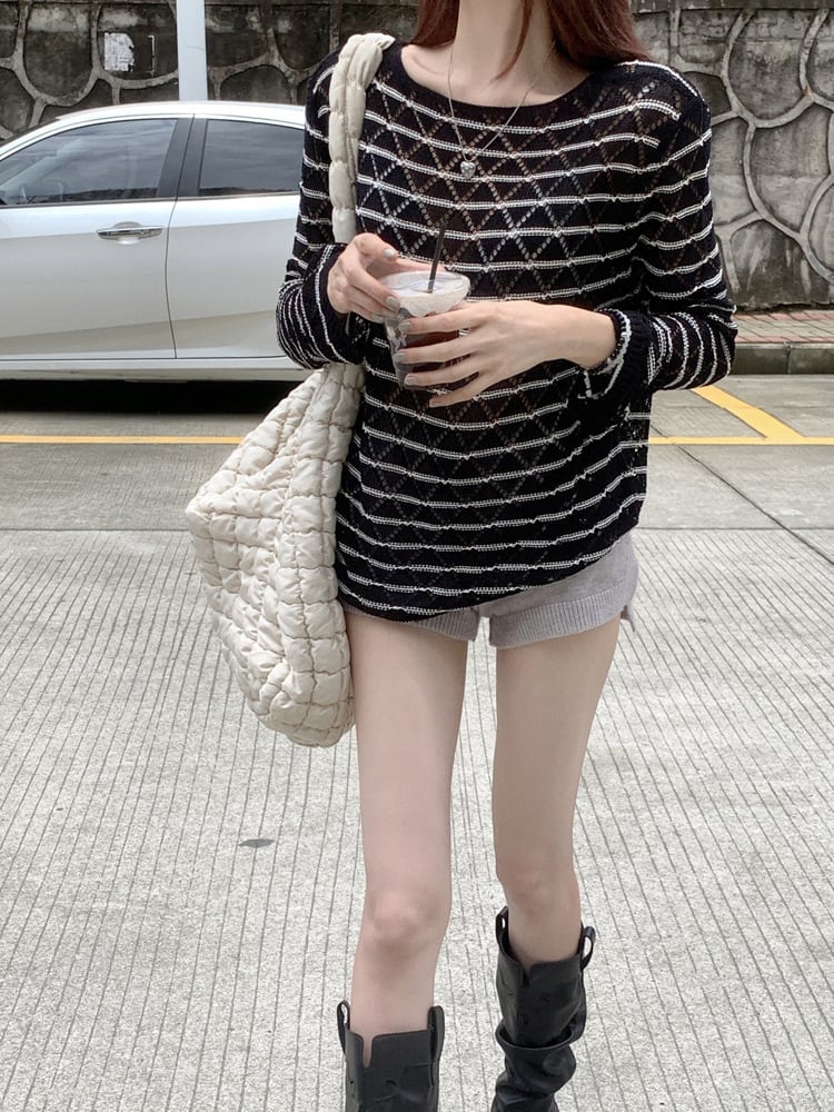 【tops】紫外線対策ニットトップス　M24280