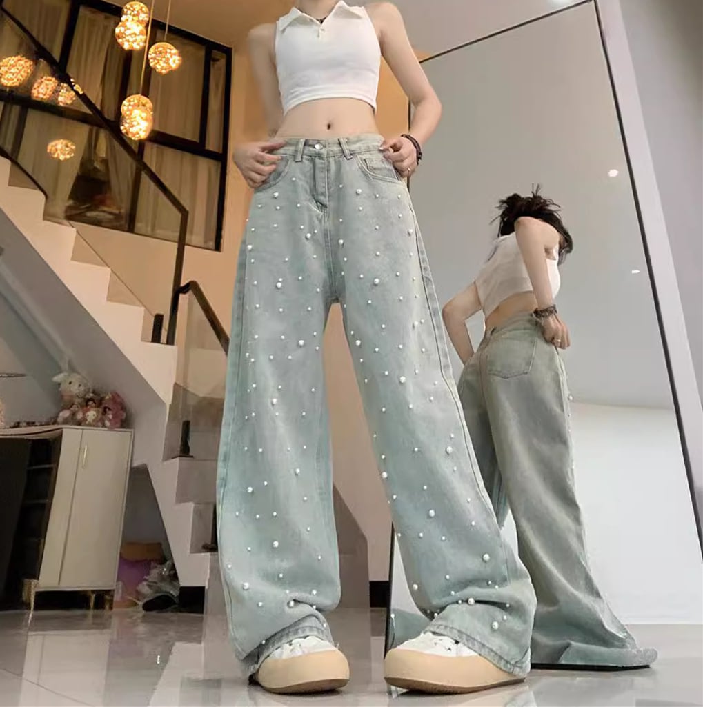 【bottoms】パールデニムガウチョパンツG20418