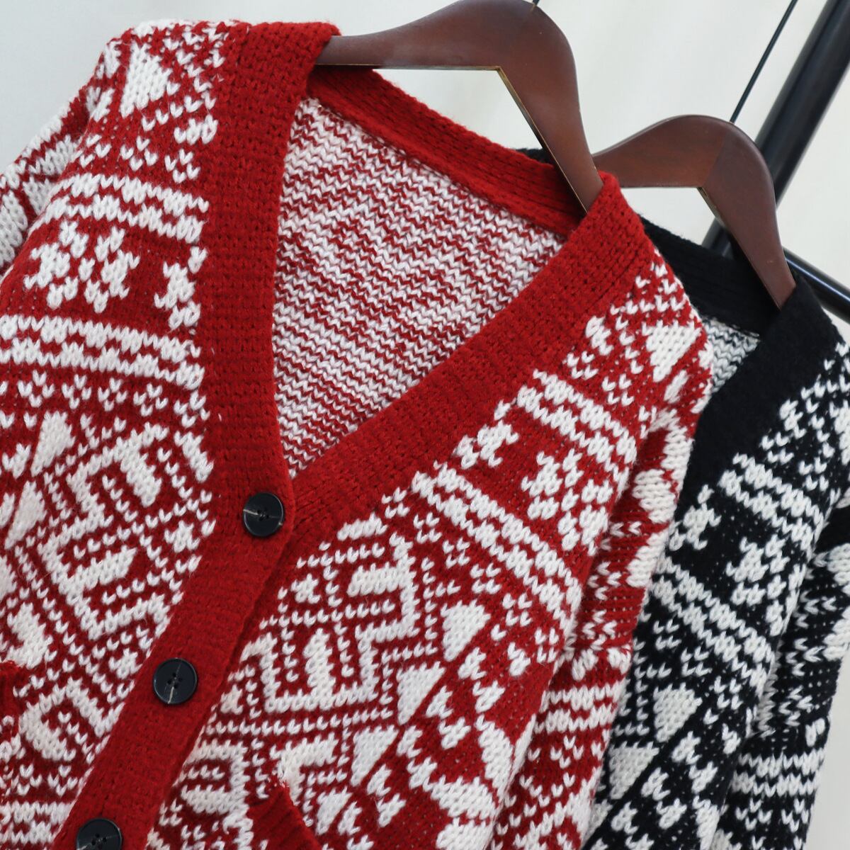 【outer】Vネックニットカーデ　M18420