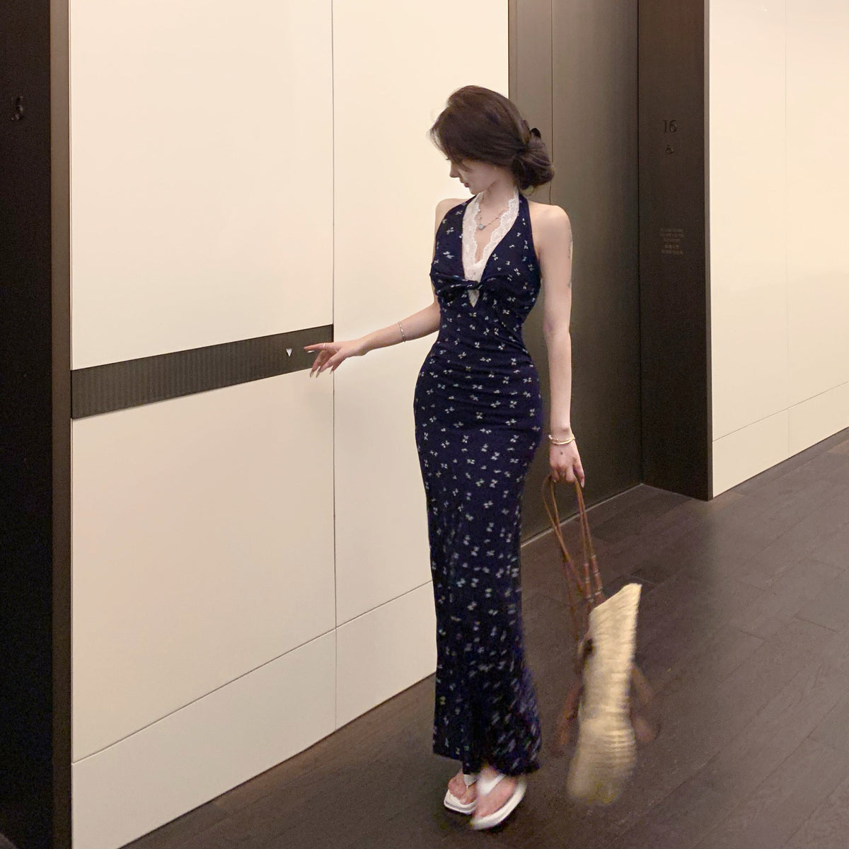 【dress】ホルターネック花柄ワンピース　N2999