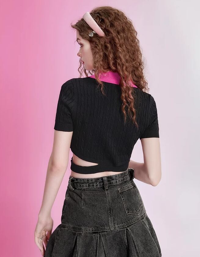 【tops】ニットショートTシャツG20078