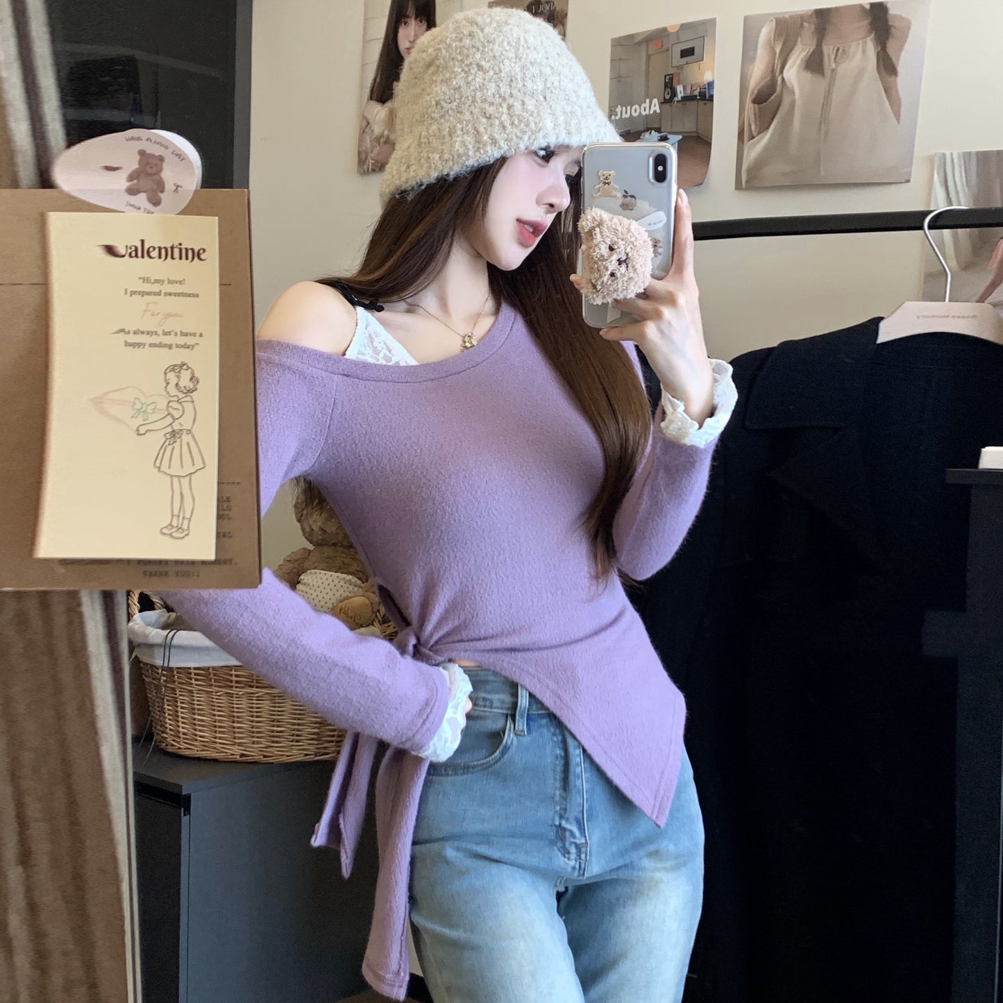【tops】レース切り替えTシャツG24298