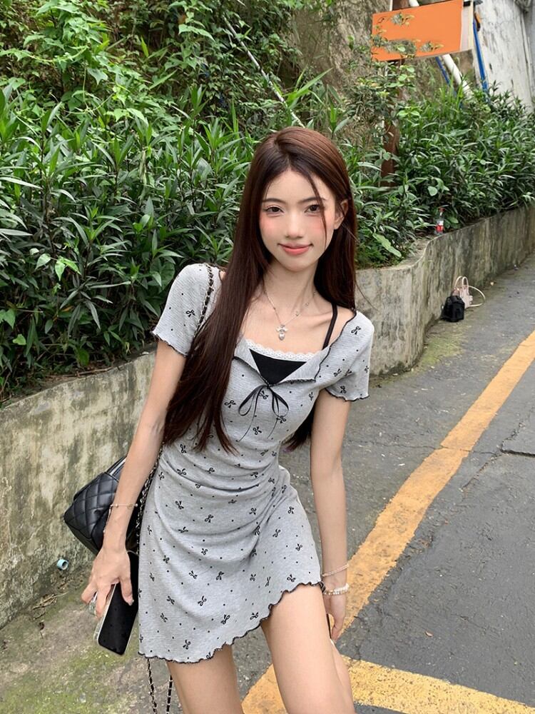 【dress】偽二つ切り替えワンピース G21367