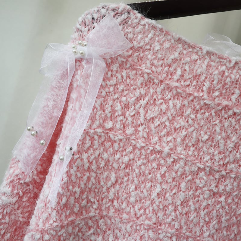 【tops】リボン付きニットセーター　M26121