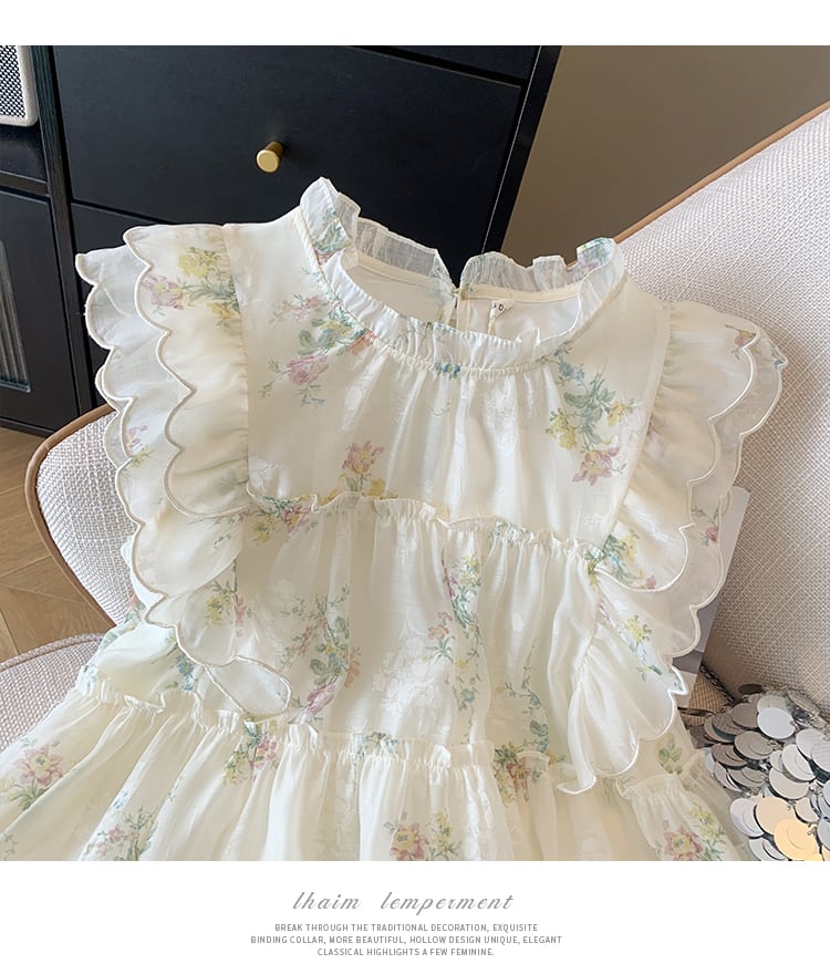 【tops】ギャザー花柄ブラウスF7505