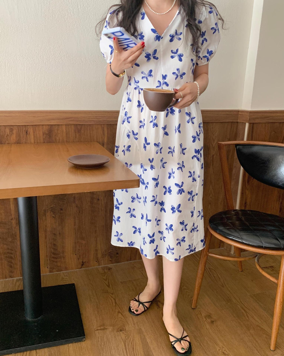 【dress】パフスリーブワンピース　M24628
