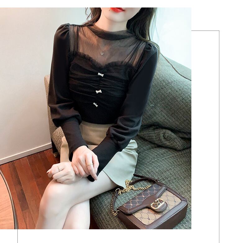 【tops】チュールコンビブラウス　M29369