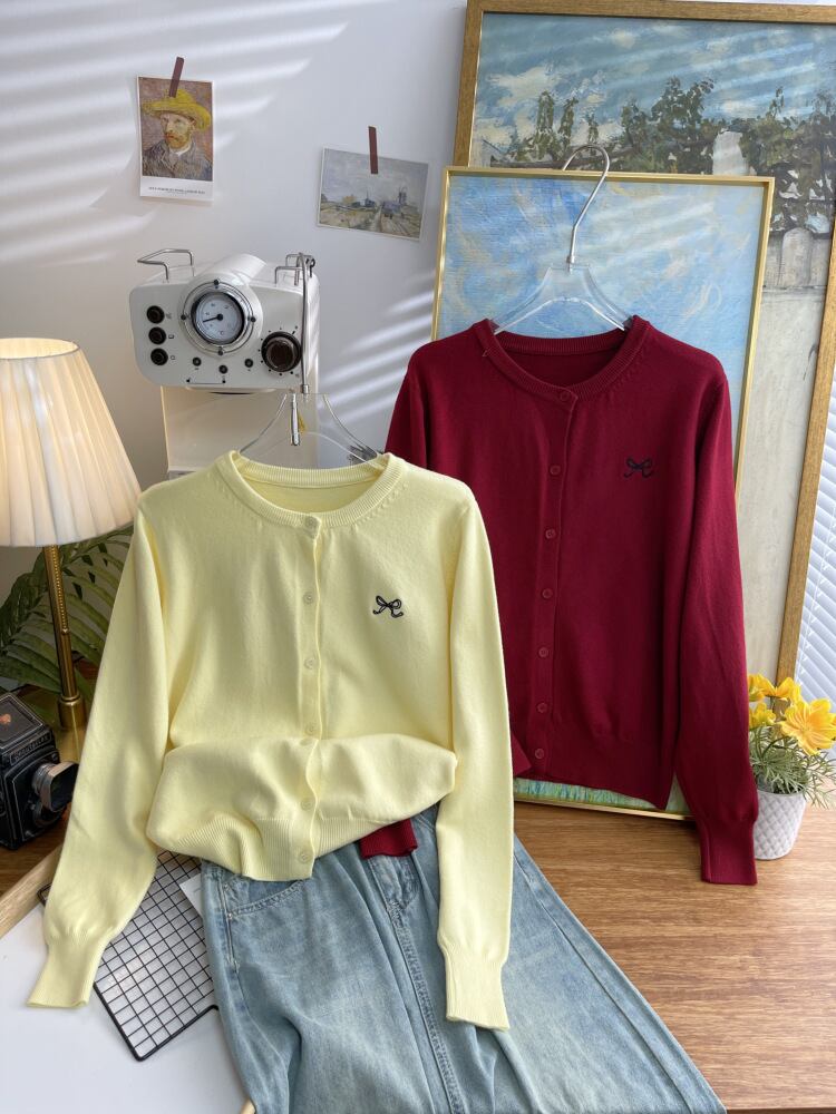【outer】リボン刺繍カーディガン     N2825