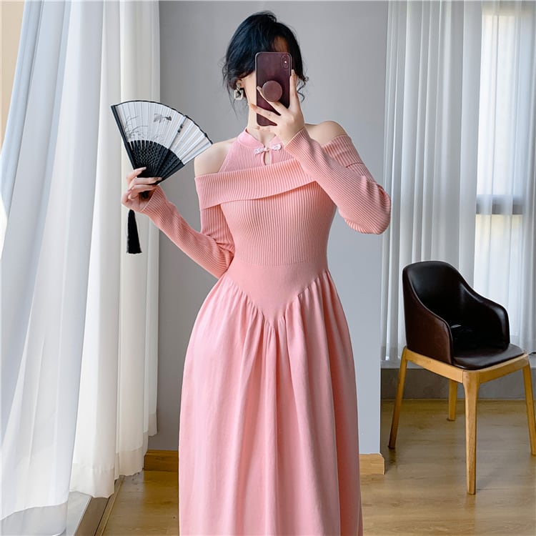 【dress】切り替えニットワンピース　M26174