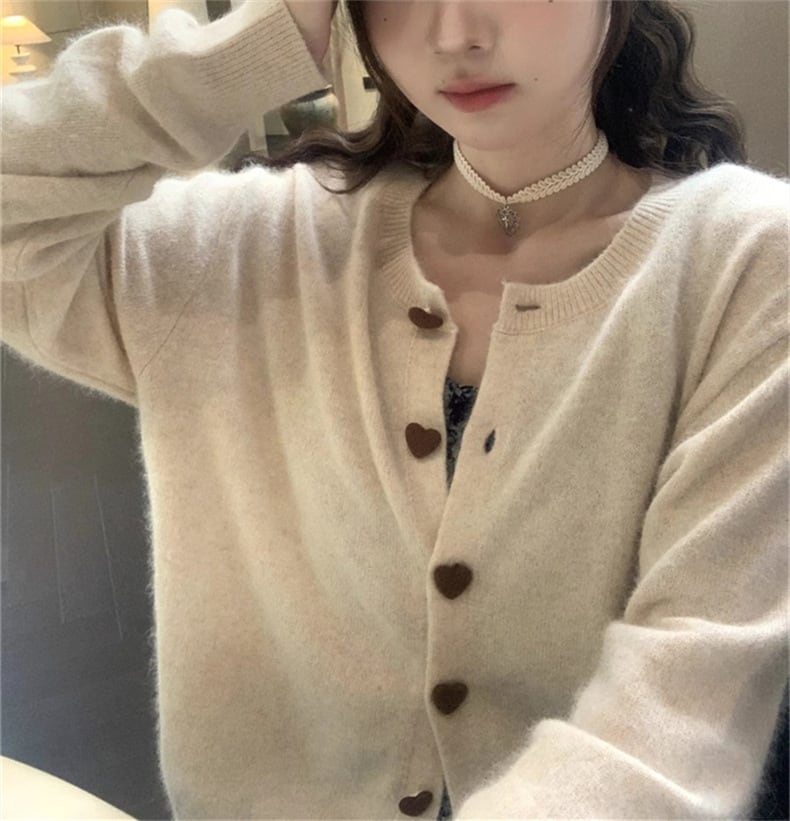 【outer】クルーネックニットカーデ　M25853