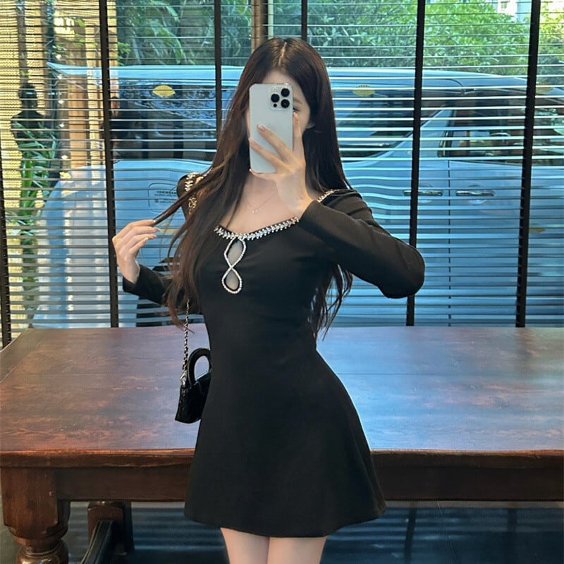 【dress】ビジューデートワンピース　M28419