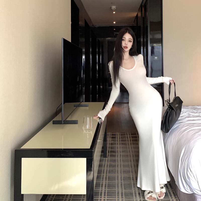 【dress】タイトロングワンピース Q7020