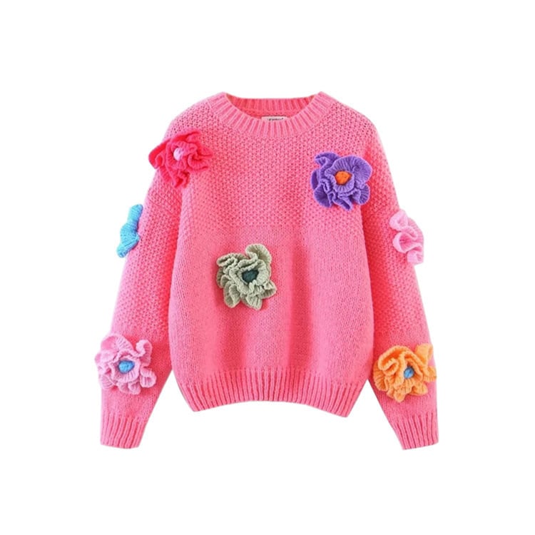 【tops】立体フラワーニットセーター　M26275