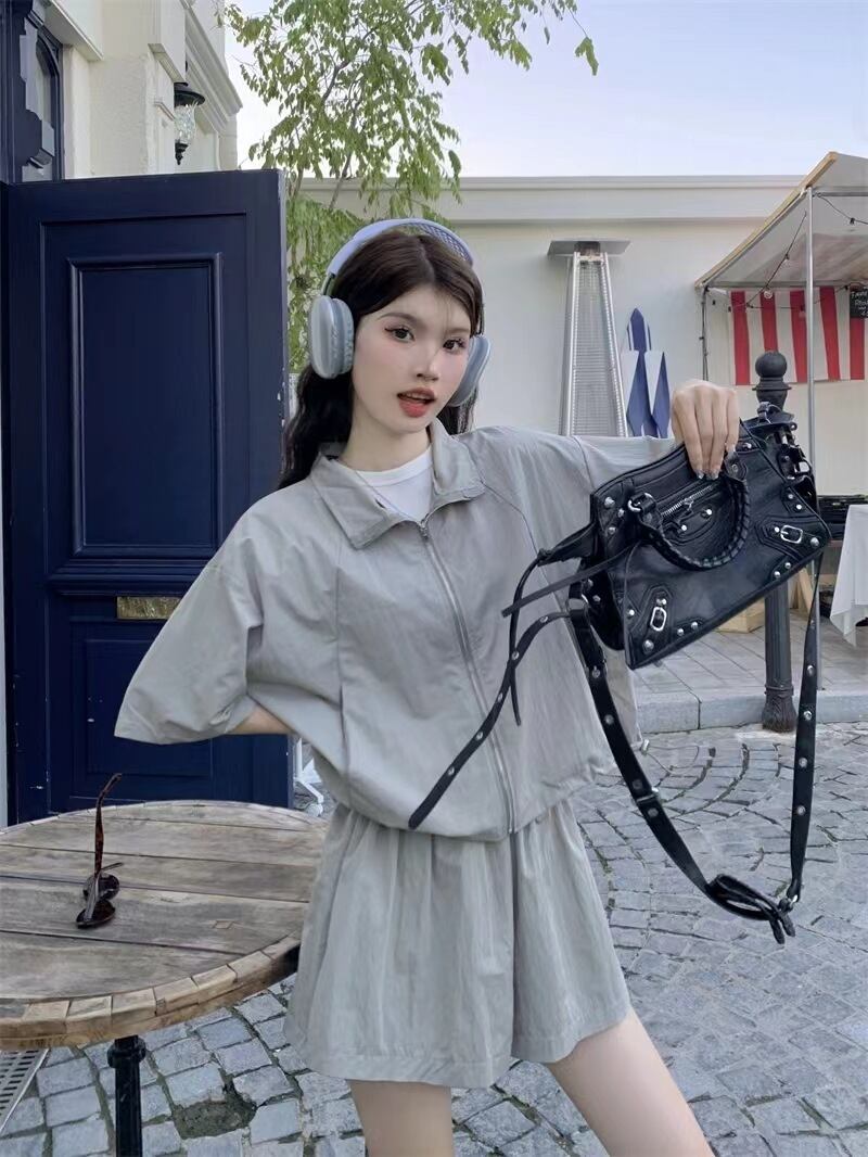 【set】カーディガンアウター+ショートパンツ２点セットG21286