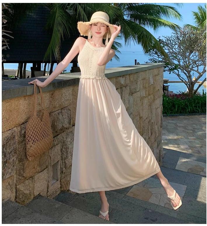 【dress】ニット切り替えワンピース　M24762