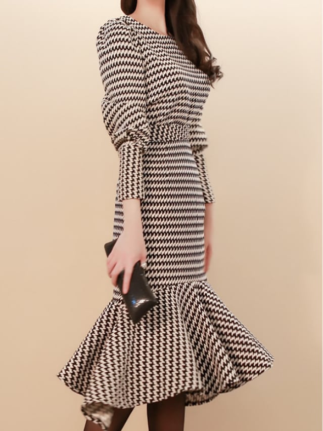 【set】上品な質感!気質満点体型カバートップス+タイトスカートファッション２点セット G2666