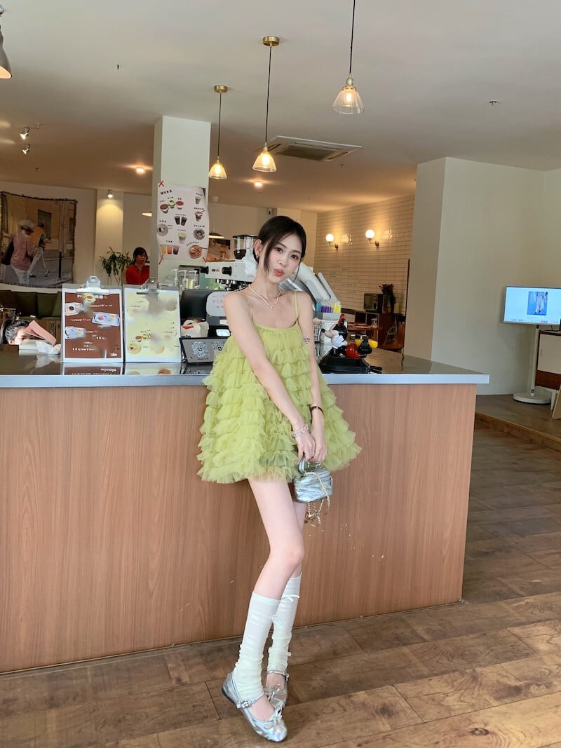 【dress】チュールコンビキャミワンピース　M29848
