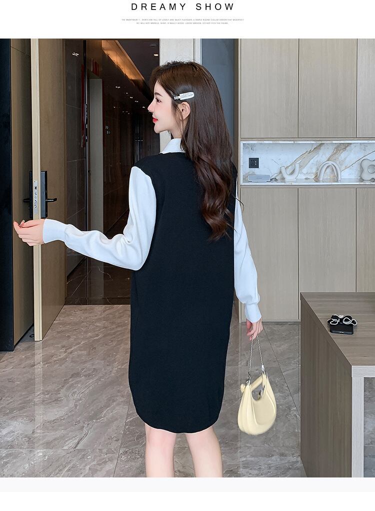 【dress】ドッキングニットワンピース　M18690