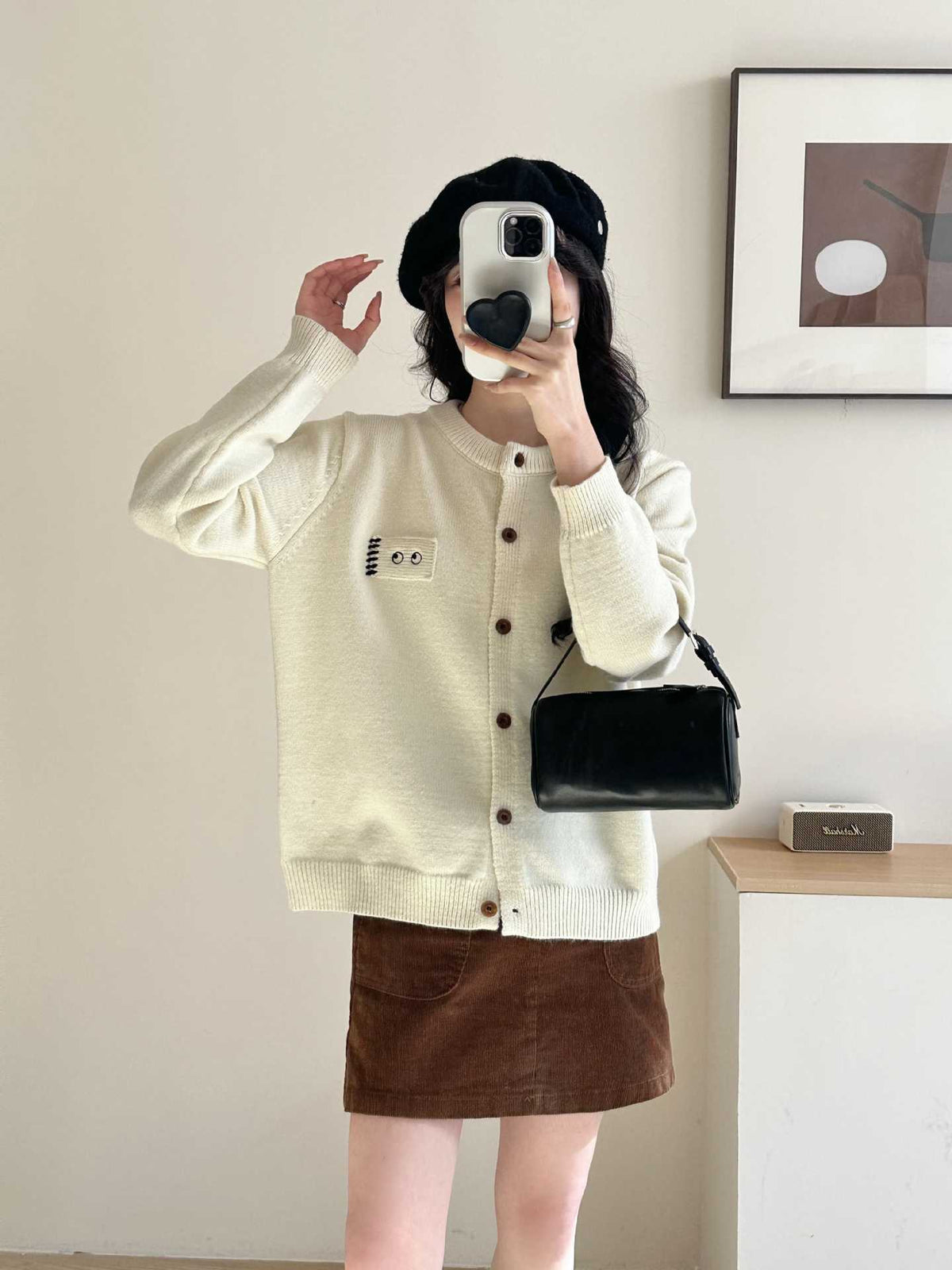 【outer】刺繍ニットカーデ　M29010