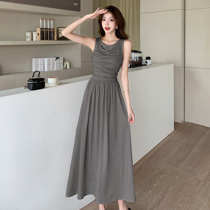 【dress】ノースリーブギャザーワンピース G21584