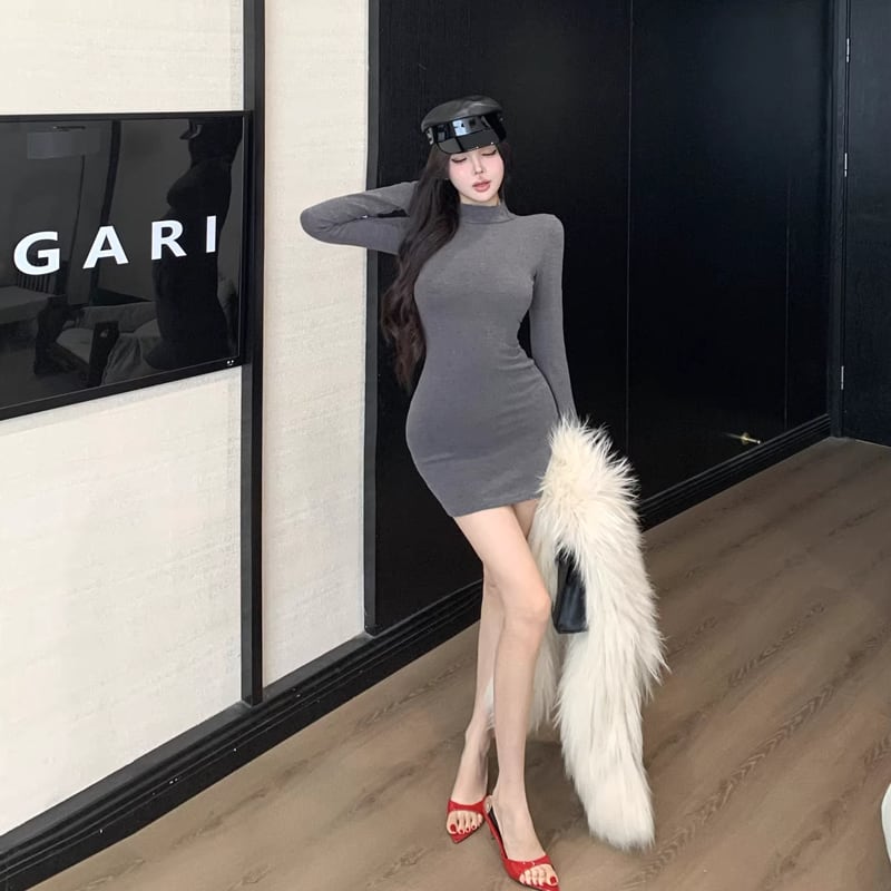 【dress】レースドッキングタイトワンピース Q8149