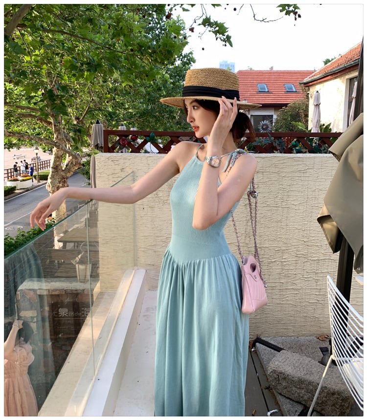 【dress】ホルターネックニットワンピース　M24580