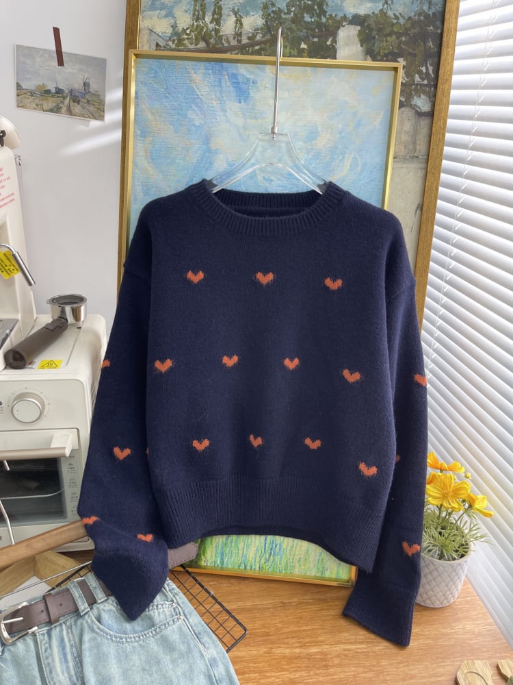 【tops】ハートモチーフニットトップス      N2748