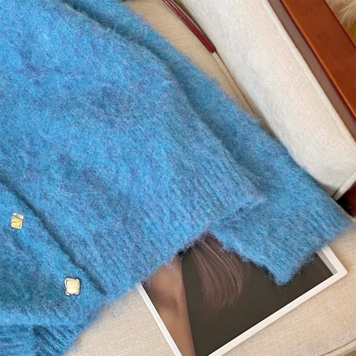 【outer】クルーネックニットカーデ　M29220